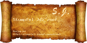 Stumpfel József névjegykártya